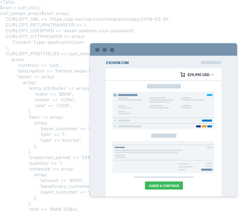 Integrate Escrow Pay in only one line of code